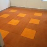 Orange carpet tiles